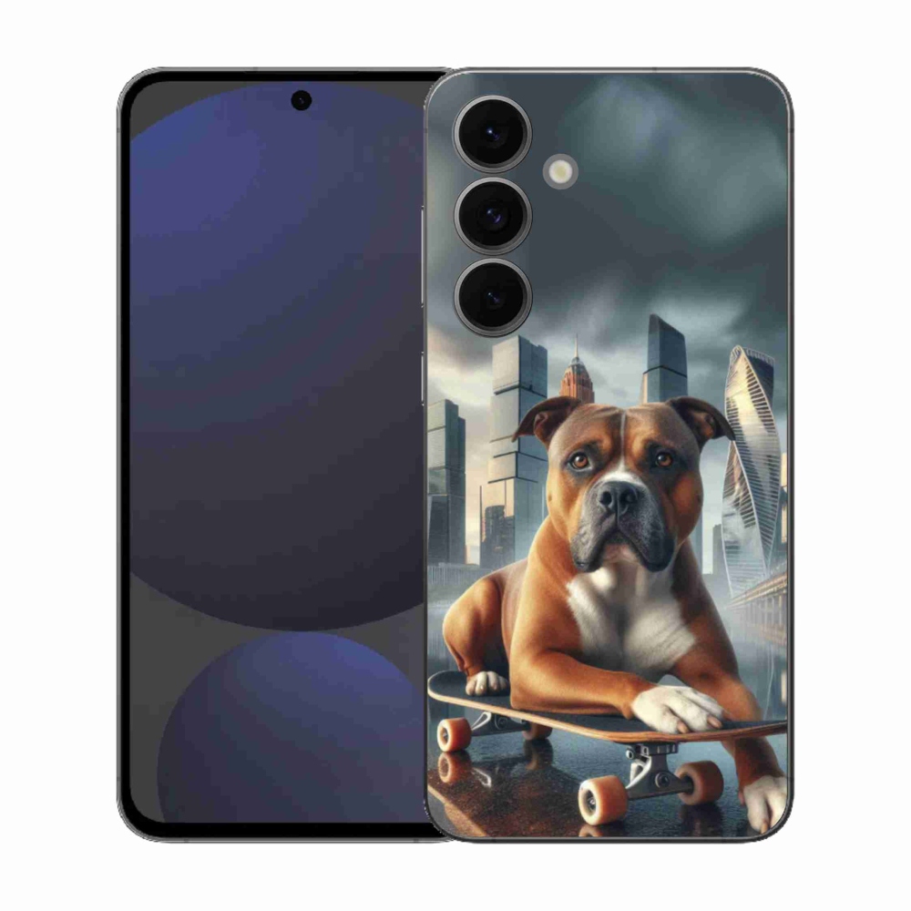 Zselés borítás mmCase Samsung Galaxy S25 FE - kutya gördeszkán