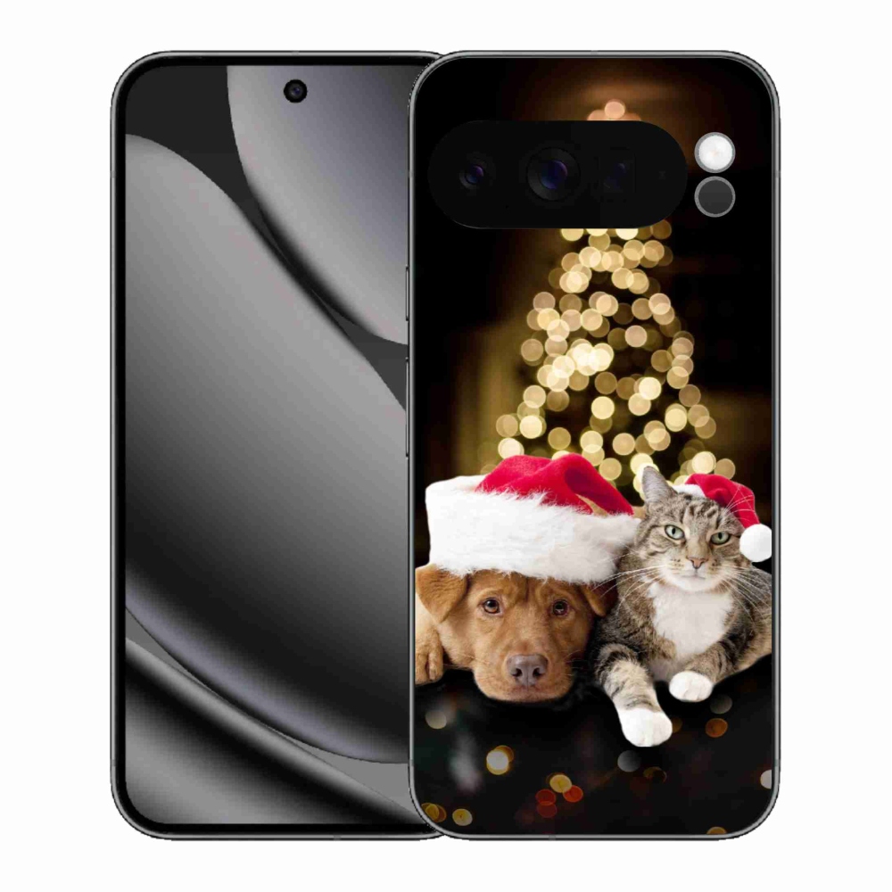 Gél borítás mmCase a Google Pixel 10 Pro XL-hez - Karácsonyi kutya és macska