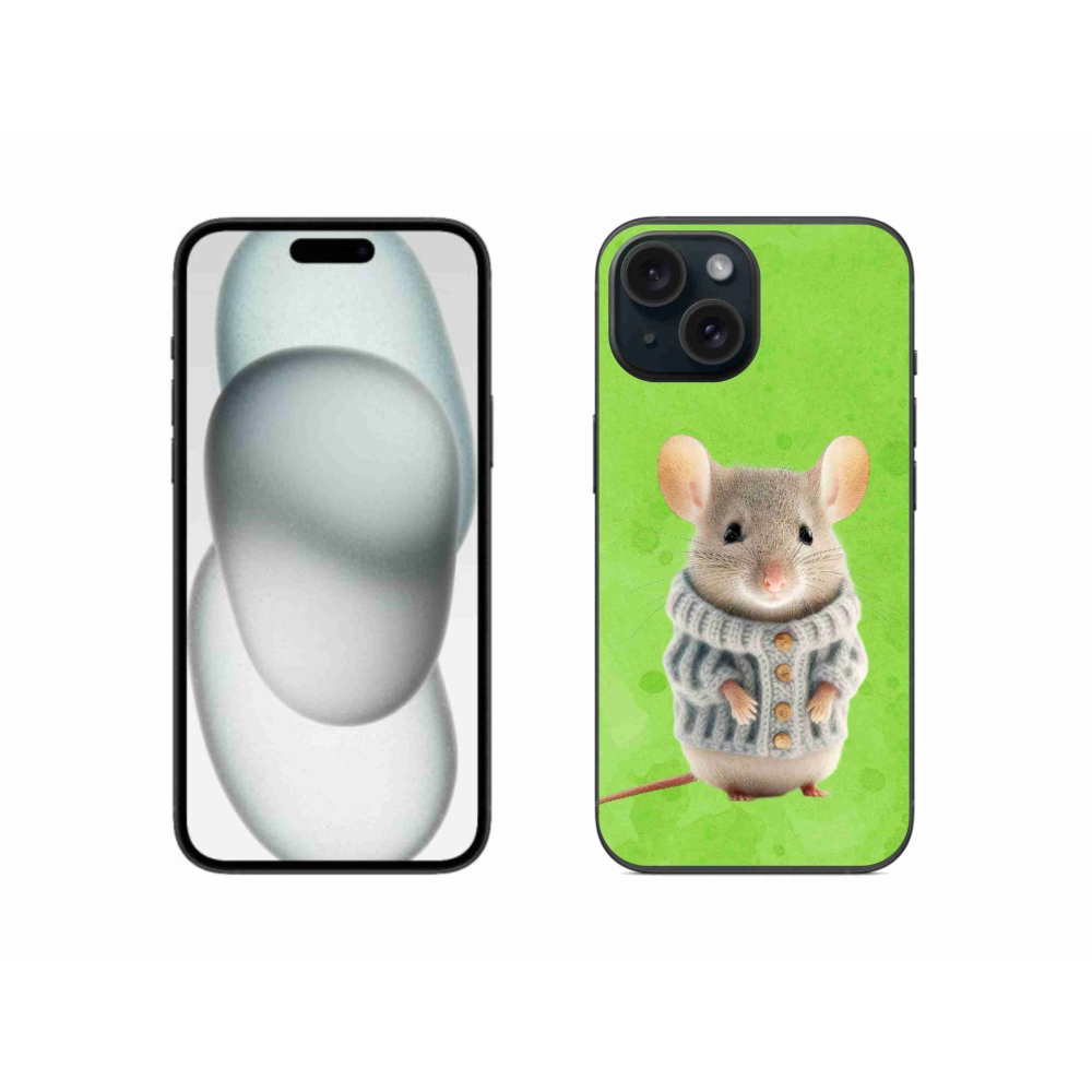 Gél borítás mmCase iPhone 15-hez - egér pulóverben