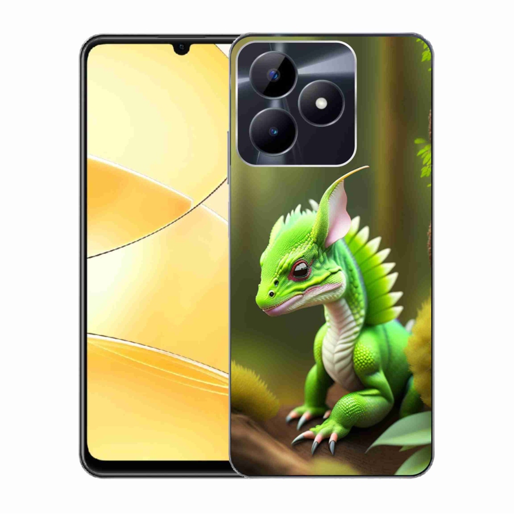Zselés tok mmCase a Realme C51/C53 készülékhez - zöld sárkány