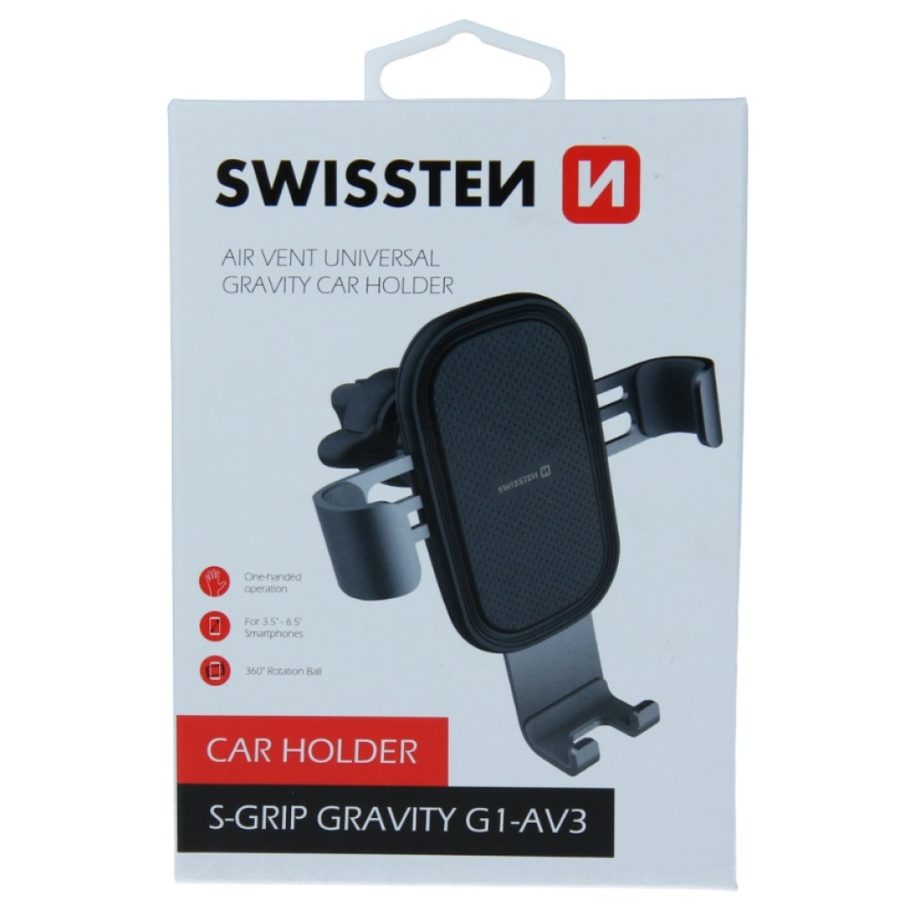 Swissten S-Grip G1-AV3 mobiltelefontartó ventilátorhoz - fekete színben