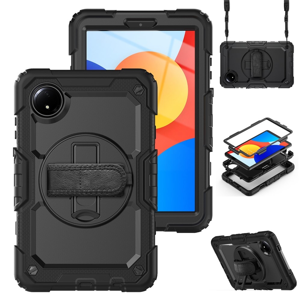 Strapabíró borító kéztartóval és vállpánttal Xiaomi Redmi Pad SE 8.7 - fekete