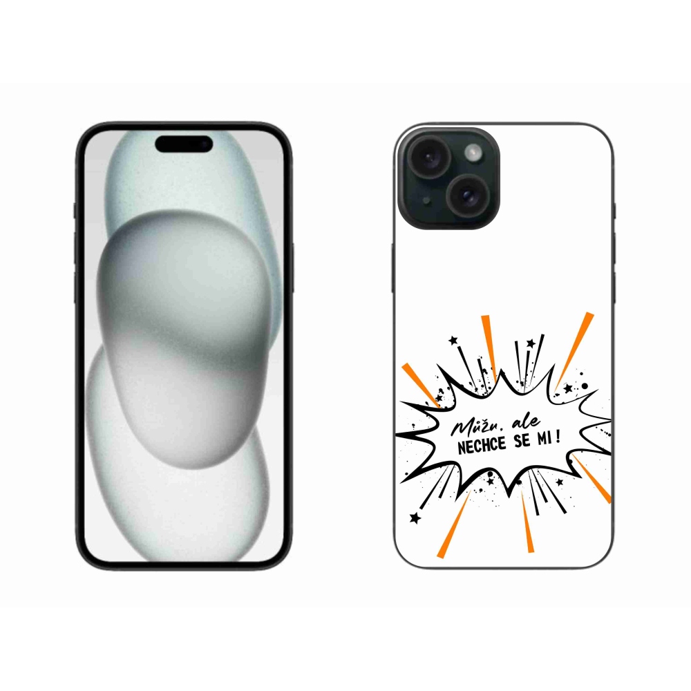Gél borító mmCase iPhone 15 Plus készülékhez - vicces szöveg 11 fehér háttér