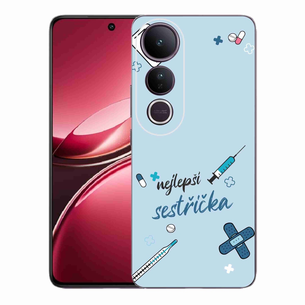 Gél borító mmCase a Vivo V50 Lite 4G/5G-n - a legjobb kishúg kék háttérrel
