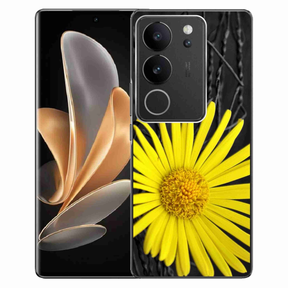 Zselés borítás mmCase Vivo V29 5G-hez - sárga virág