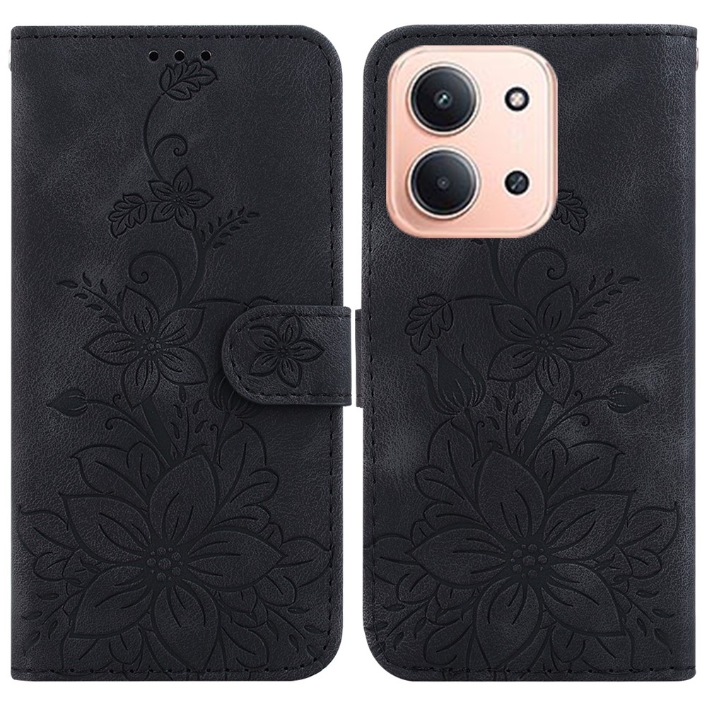 Lily könyv tok Xiaomi Redmi 15C 4G/5G (173mm) - fekete