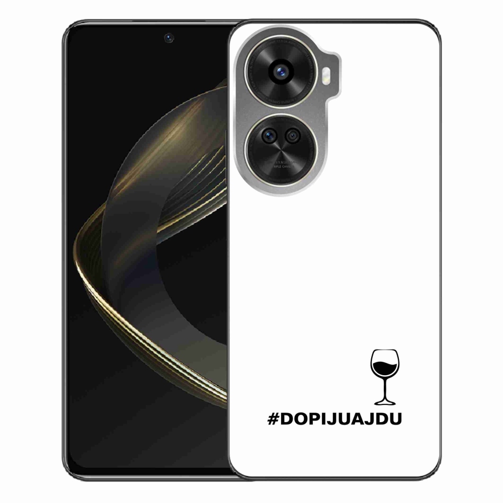 Gél borítás mmCase a Huawei Nova 12 SE-hez - bor motívum fehér háttérrel