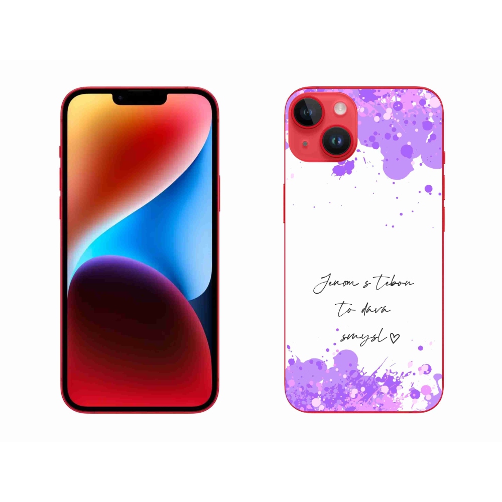 Gél borítás mmCase iPhone 14 Plus készülékhez - szerelmes szöveg fehér háttérrel