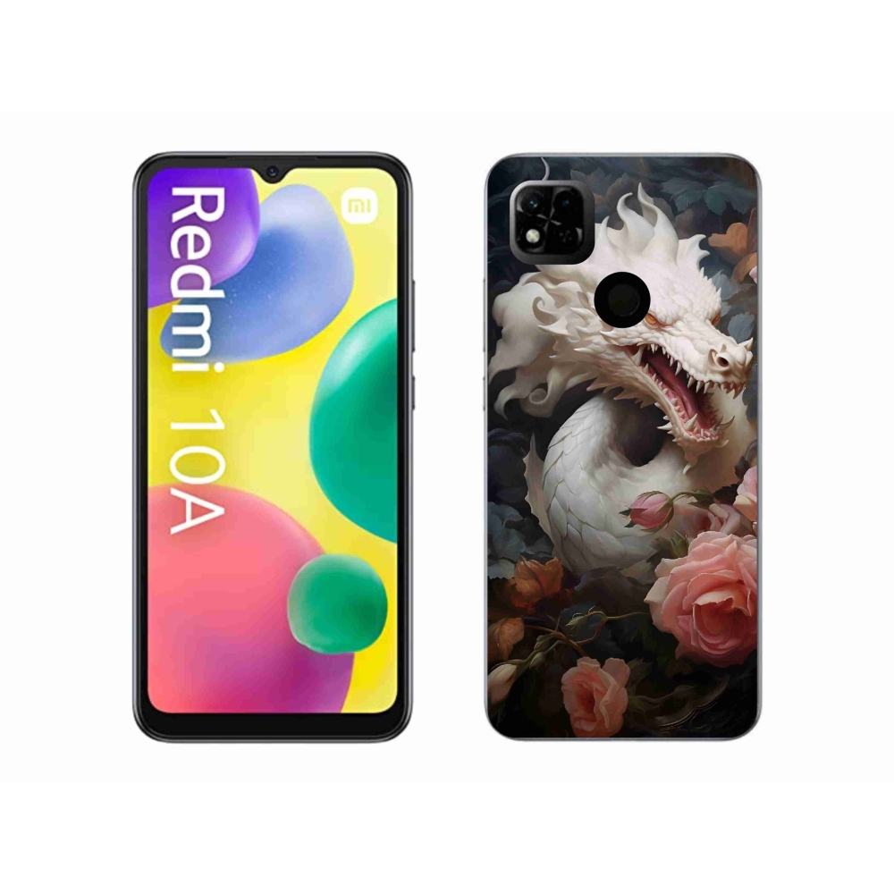Gél borítás mmCase a Xiaomi Redmi 10A számára - fehér sárkány