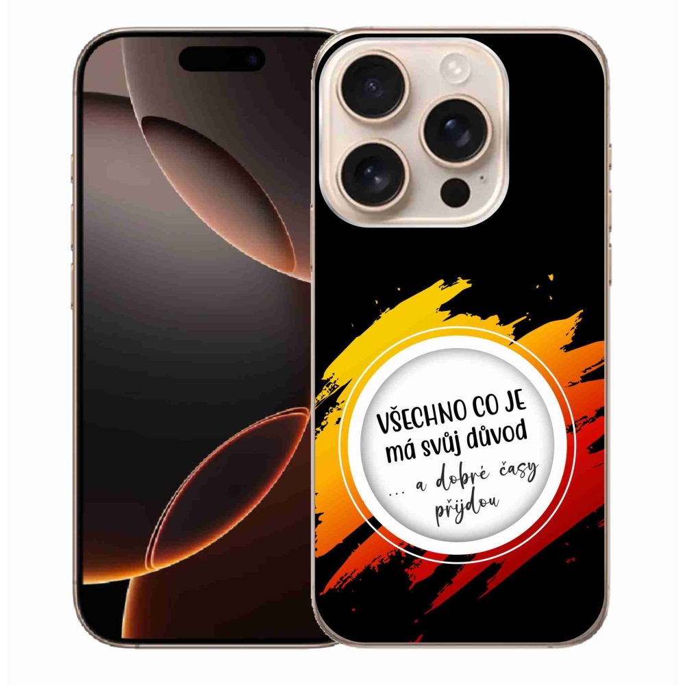 Zselés borítás mmCase iPhone 16 Pro Max készülékhez - idézet 3 fekete háttér