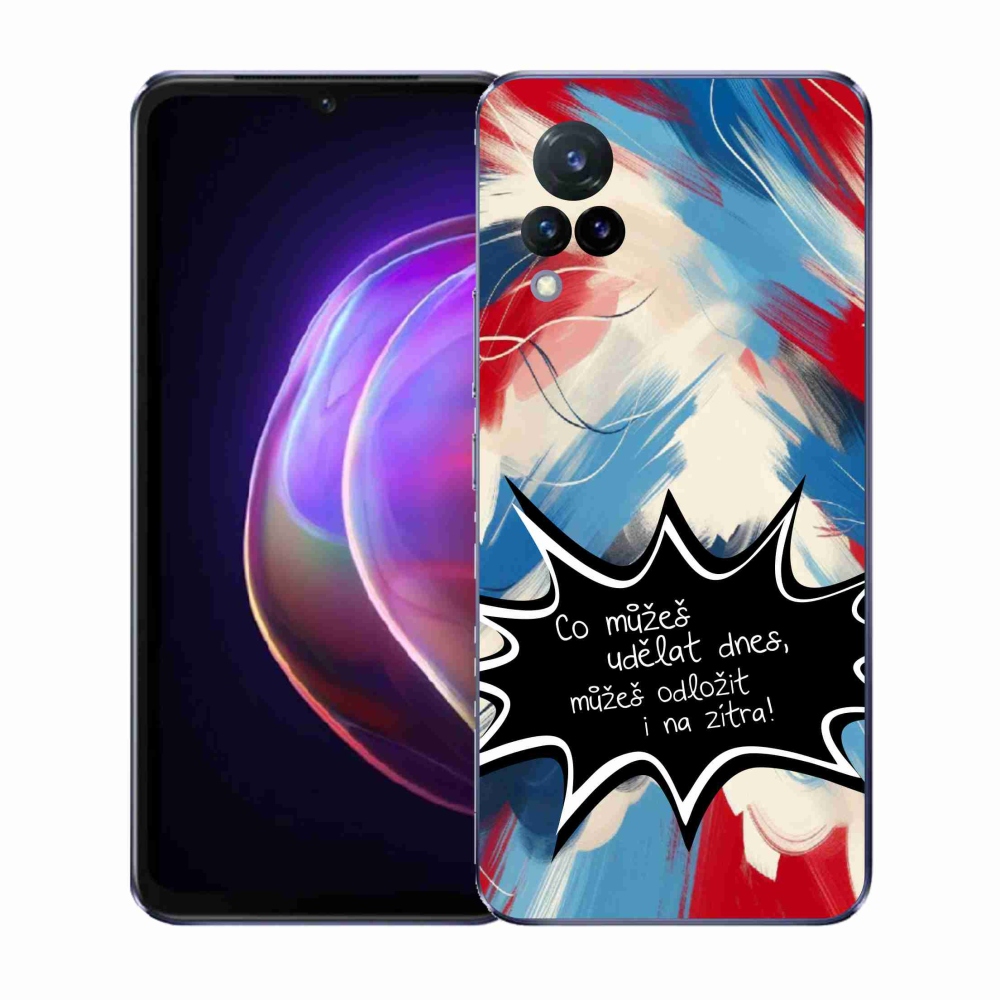 Gél borító mmCase a Vivo V21 4G/5G készülékhez - vicces szöveg 9 fekete háttér