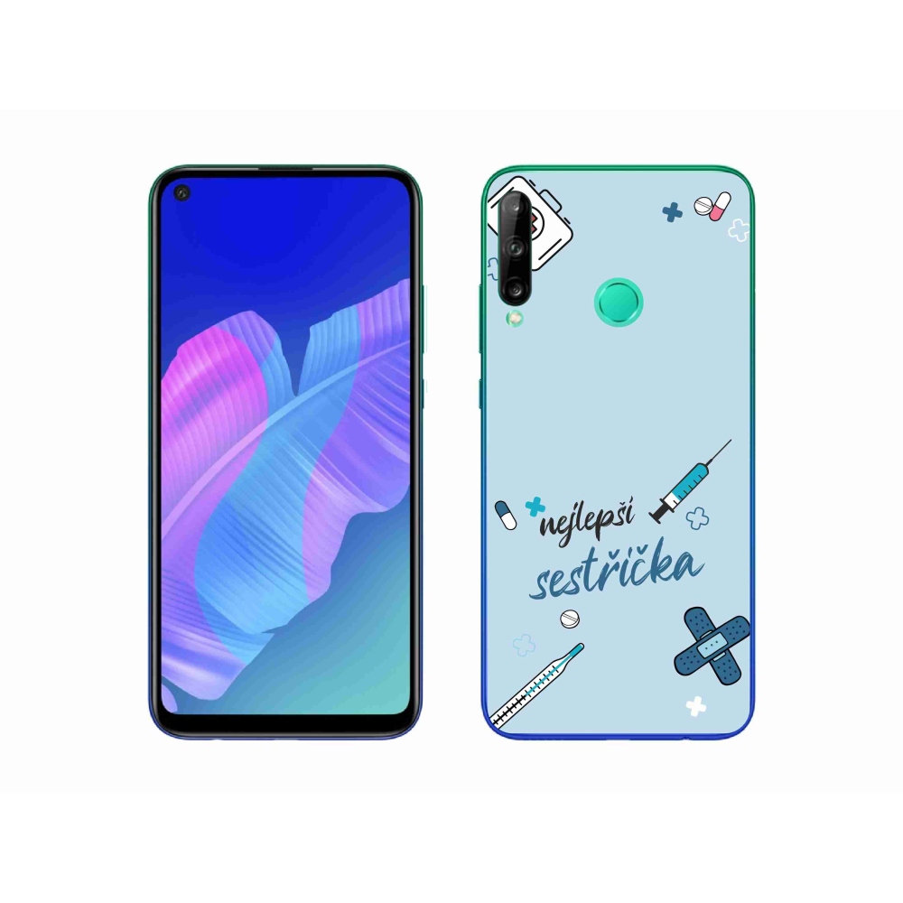 Gél borító mmCase a Huawei P40 Lite E - legjobb kishúg kék háttérrel