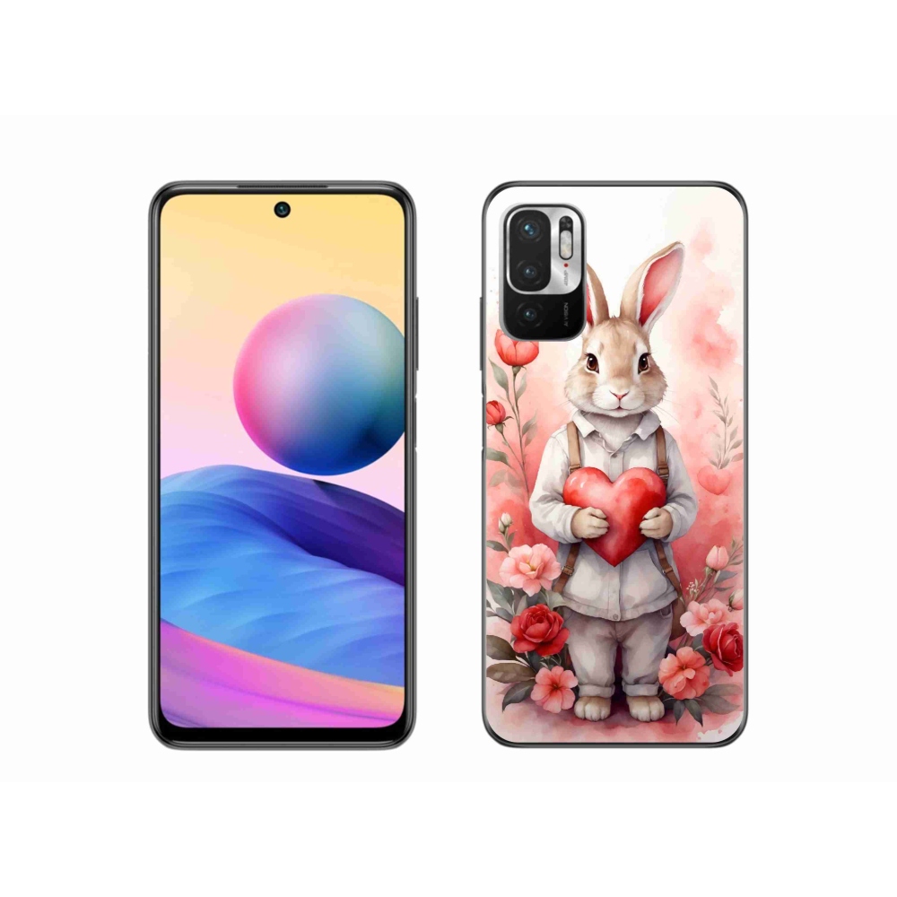Gél borító mmCase a Xiaomi Redmi Note 10 5G-hez - nyúl szívvel