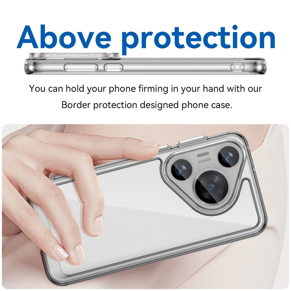 Gél tok kemény hátlappal a Huawei Pura 70 Pro számára - átlátszó