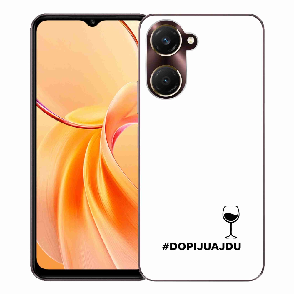 Gél borítás mmCase a Vivo Y28s 5G készülékhez - bor motívum fehér háttérrel