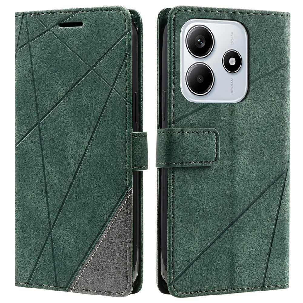 Vonalas könyv tok Xiaomi Redmi Note 14 5G - zöld