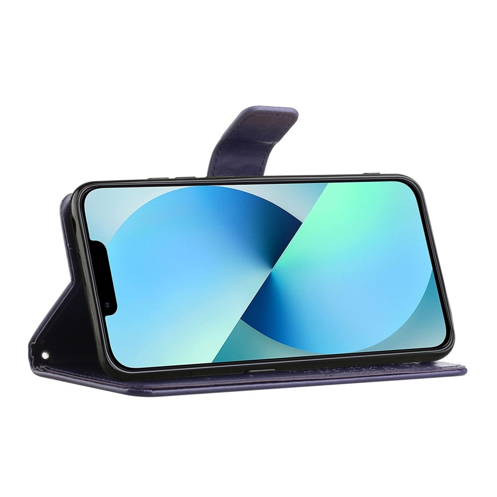 Fa könyv tok iPhone 15 Pro Max készülékhez - sötét lila