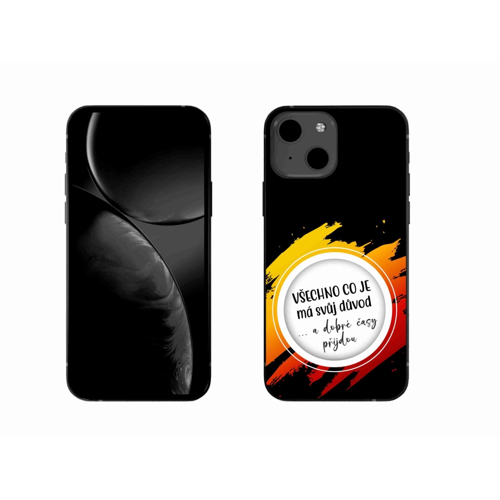 Gél borítás mmCase iPhone 13 6.1 - idézet 3 fekete háttérrel