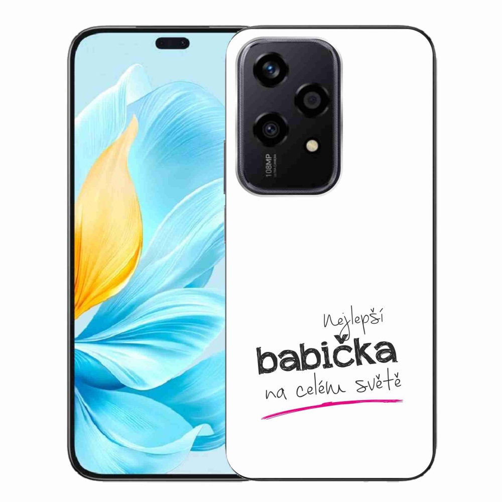 Gél borító mmCase a Honor 200 Lite 5G-n - a legjobb nagymama 4 fehér háttérrel