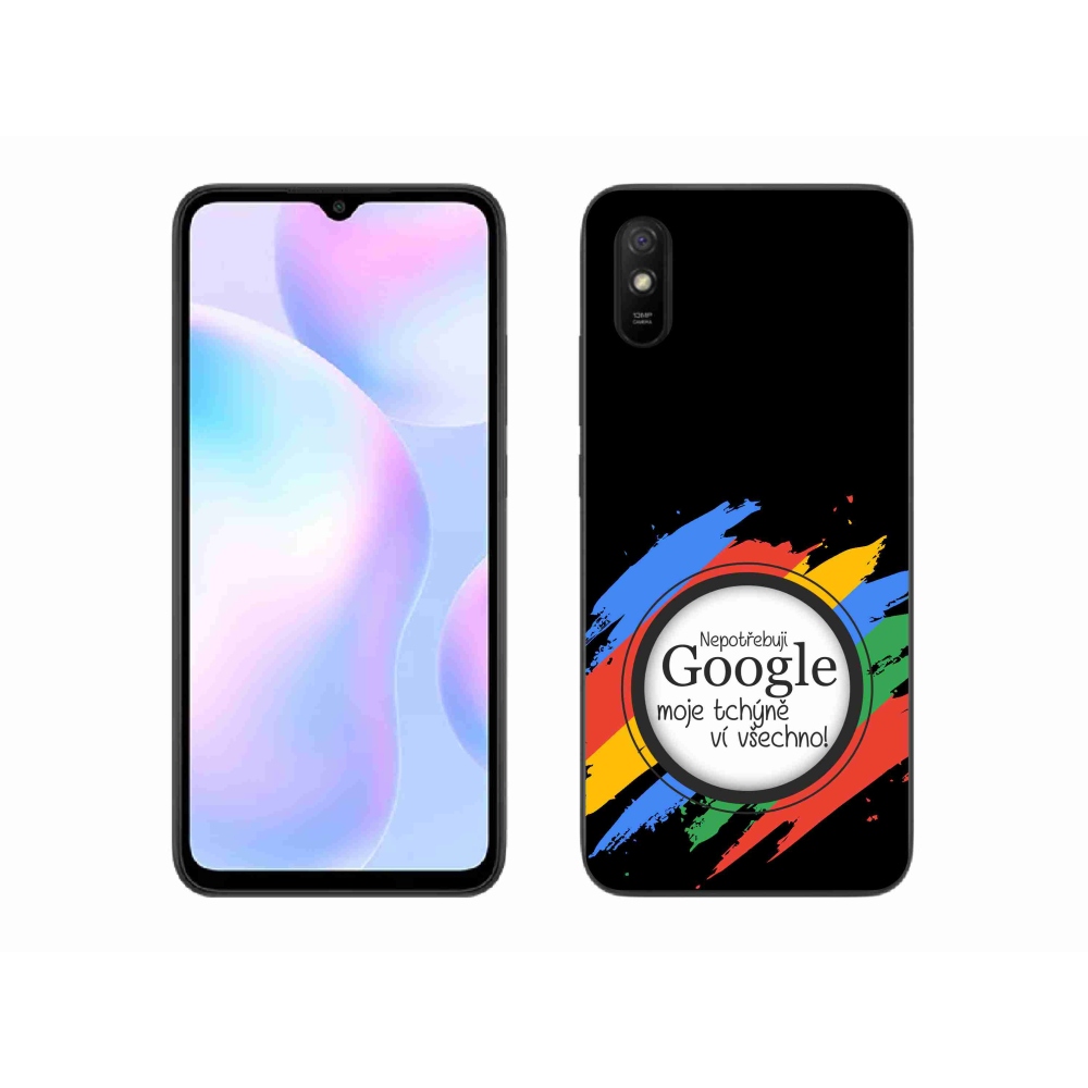 Gél borító mmCase a Xiaomi Redmi 9AT - anyós mindent tud fekete háttérrel