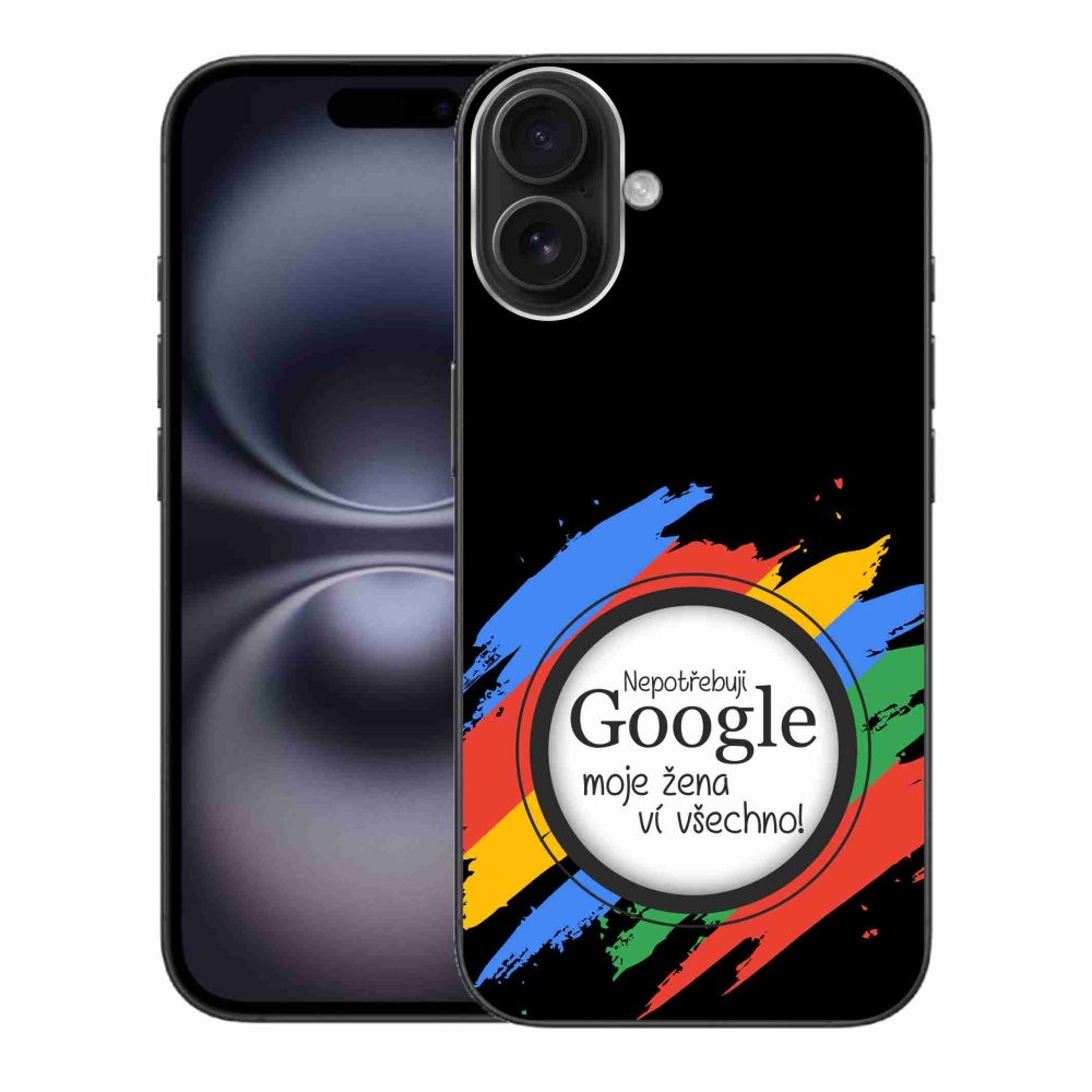 Gél borítás mmCase iPhone 16 Plus készülékhez - a nő mindent tud fekete háttérrel