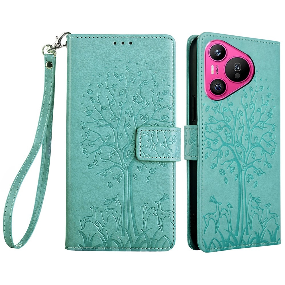 Fa könyvtáska a Huawei Pura 70-hez - teal - teal - kék színű