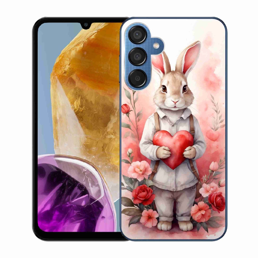 Gél borítás mmCase Samsung Galaxy M15 5G - nyúl szívvel