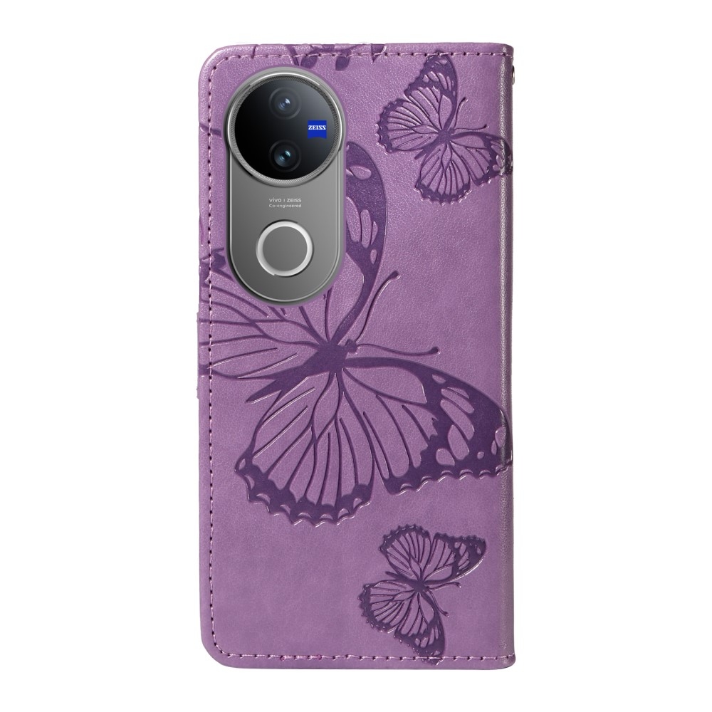 Nagy pillangó könyv tok a Vivo V50 5G-hez - lila