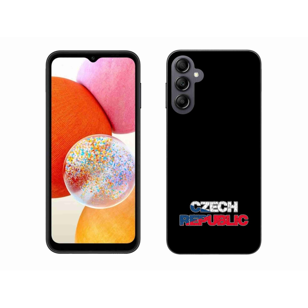 Zselés borítás mmCase Samsung Galaxy A14 4G/5G - Csehország fekete háttérrel