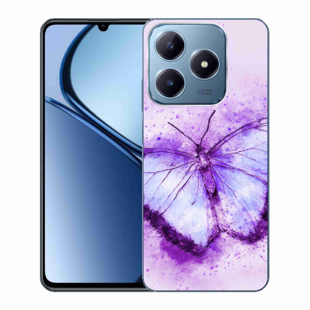 Zselés borító mmCase a Realme C63 készülékhez - lila pillangó