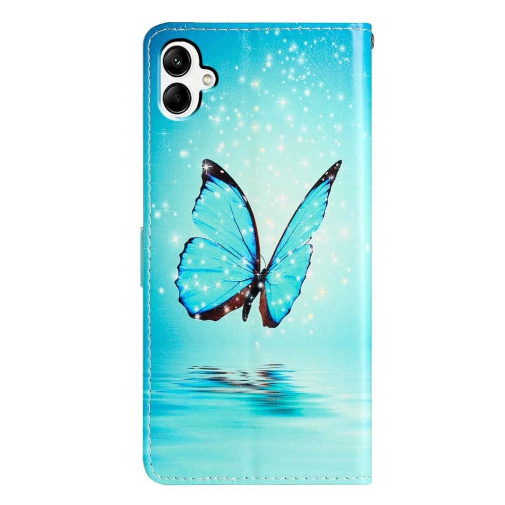Egyedi könyvtáska Samsung Galaxy A06 4G - kék pillangóhoz