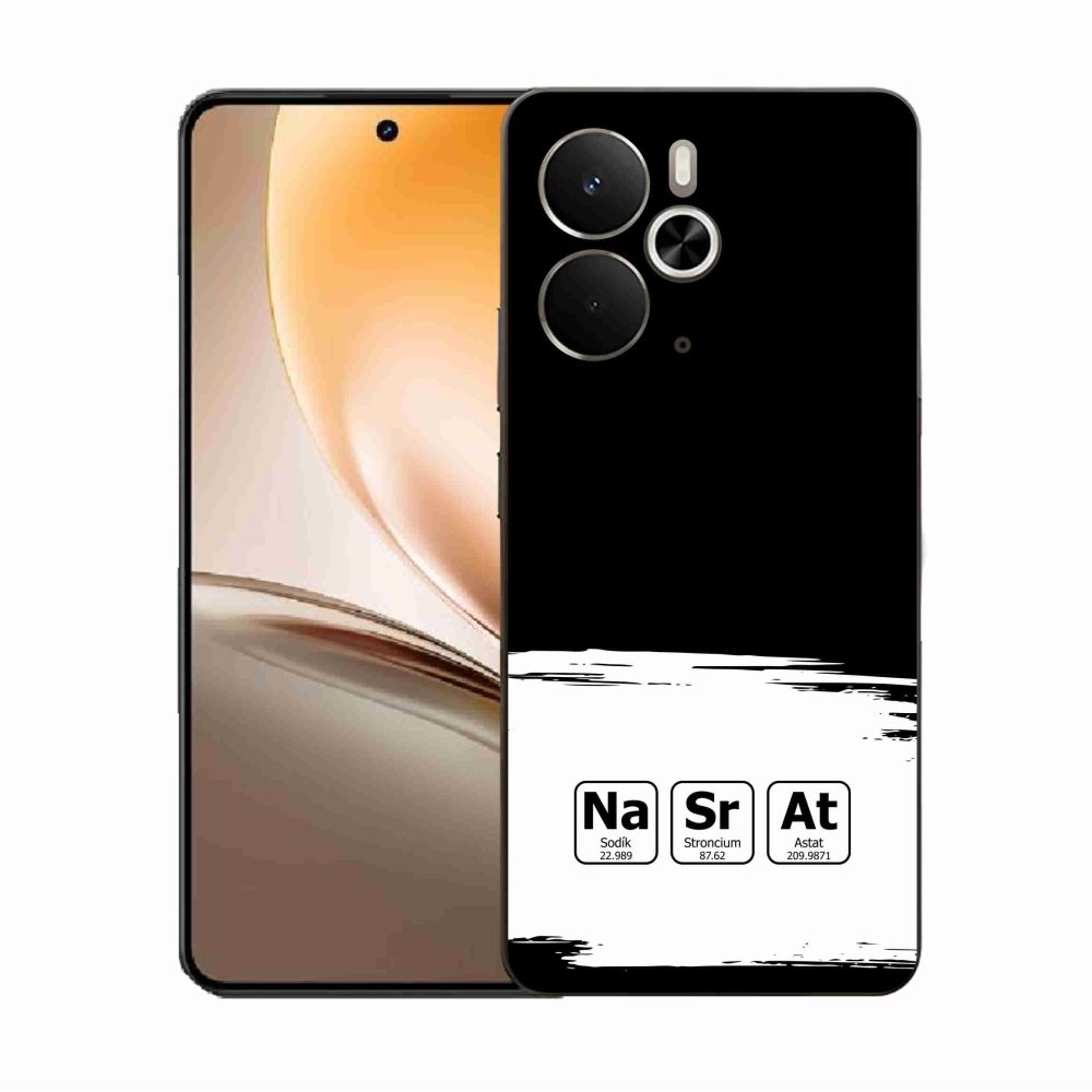 Gél borító mmCase a Realme 14 5G-n - kémiai elemek fehér és fekete háttérrel