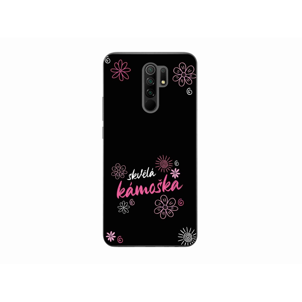 Gél borító mmCase a Xiaomi Redmi 9 - nagyszerű haver fekete háttérrel
