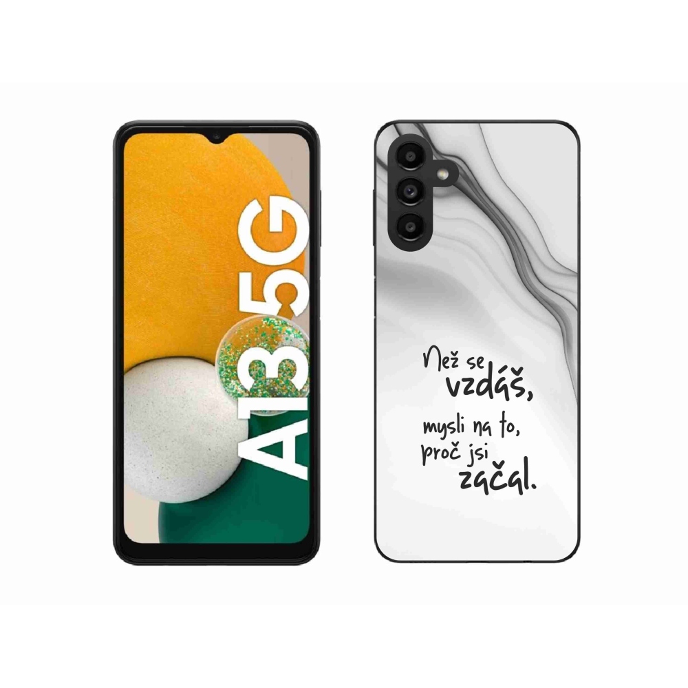 Gél borító mmCase Samsung Galaxy A13 5G - idézet 2 fehér háttérrel