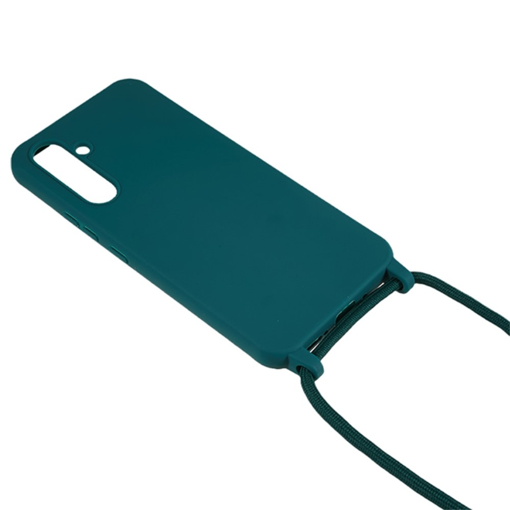 Zsinórral ellátott zselés tok Samsung Galaxy A36 5G-hez - sötétzöld