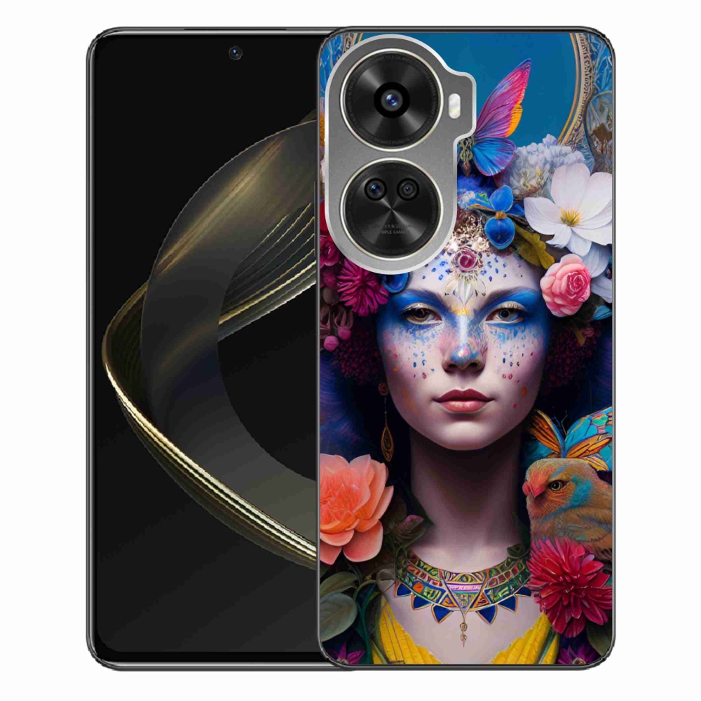 Gél borító mmCase a Huawei Nova 12 SE-hez - nő virágokkal