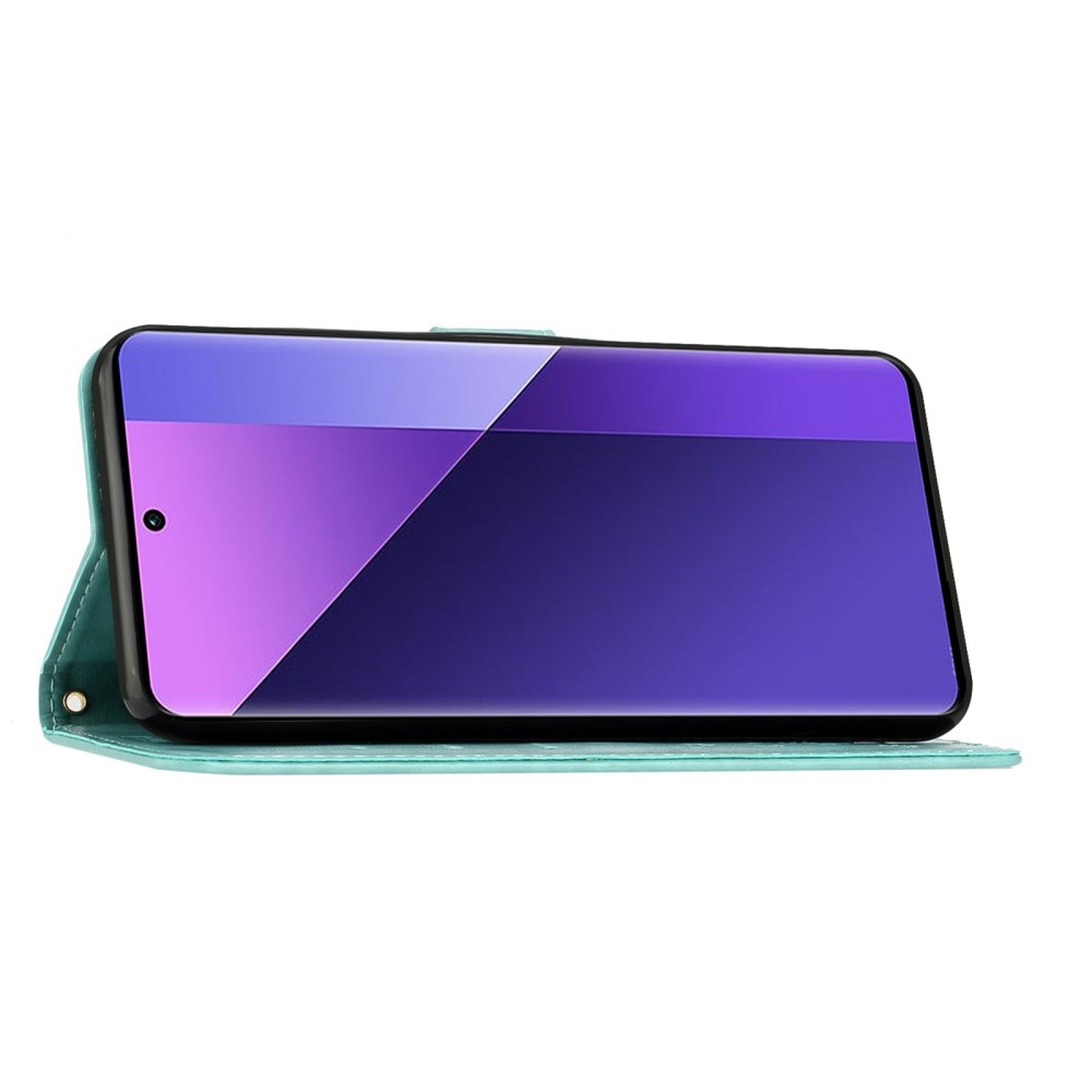 Virágok könyv tok Xiaomi 15 Pro-hoz - teal - teal