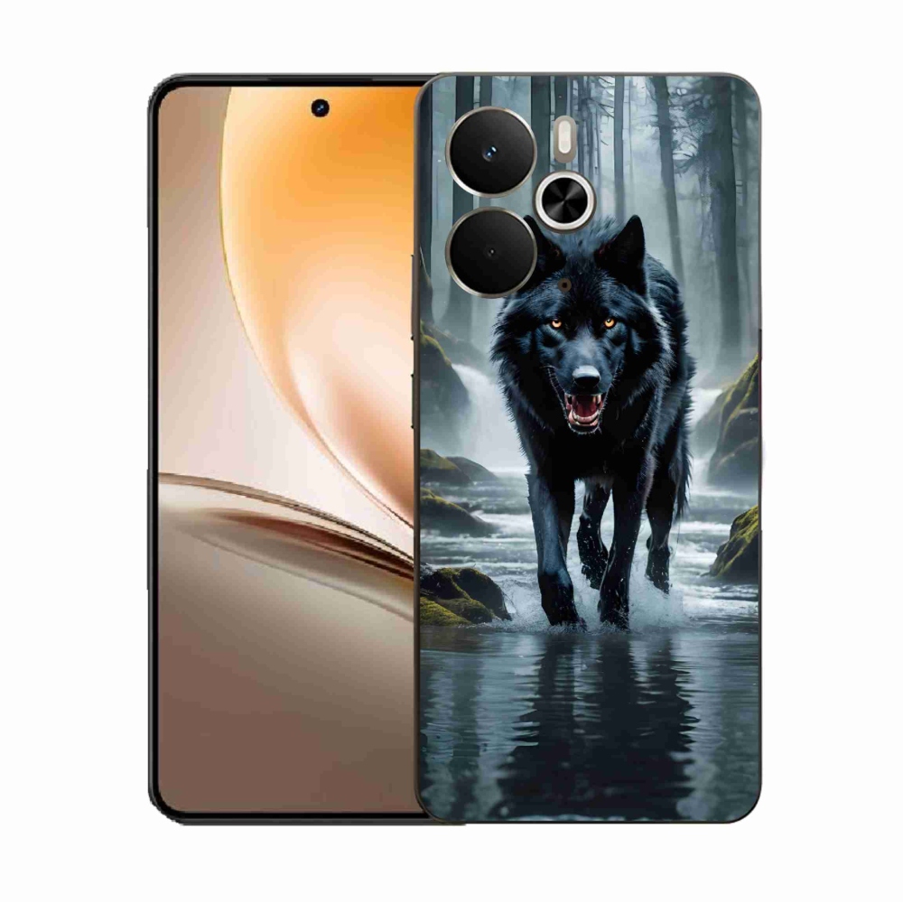 Gél borítás mmCase a Realme 14 5G készülékhez - fekete farkas