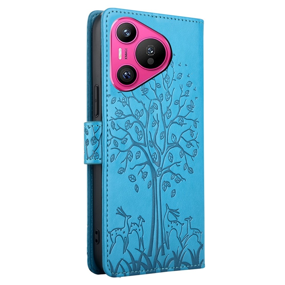 Fa könyvtáska Huawei Pura 70-hez - kék