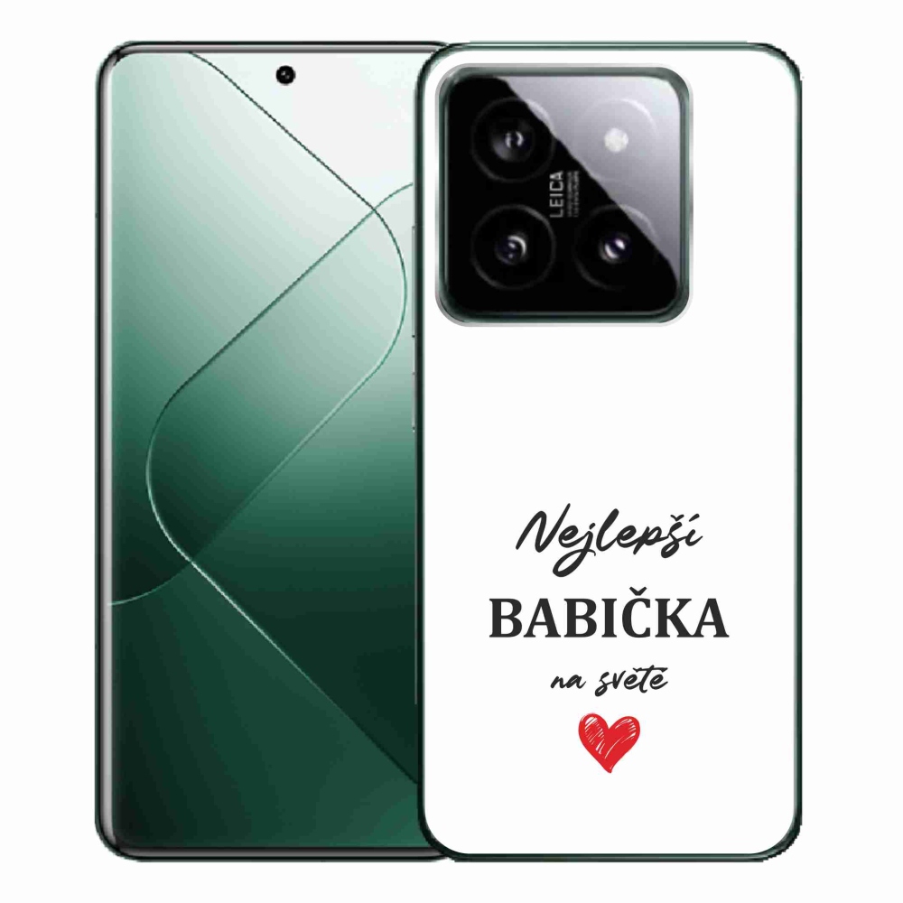 Gél borítás mmCase a Xiaomi 14 Pro - Best Grandma 1 fehér háttérrel