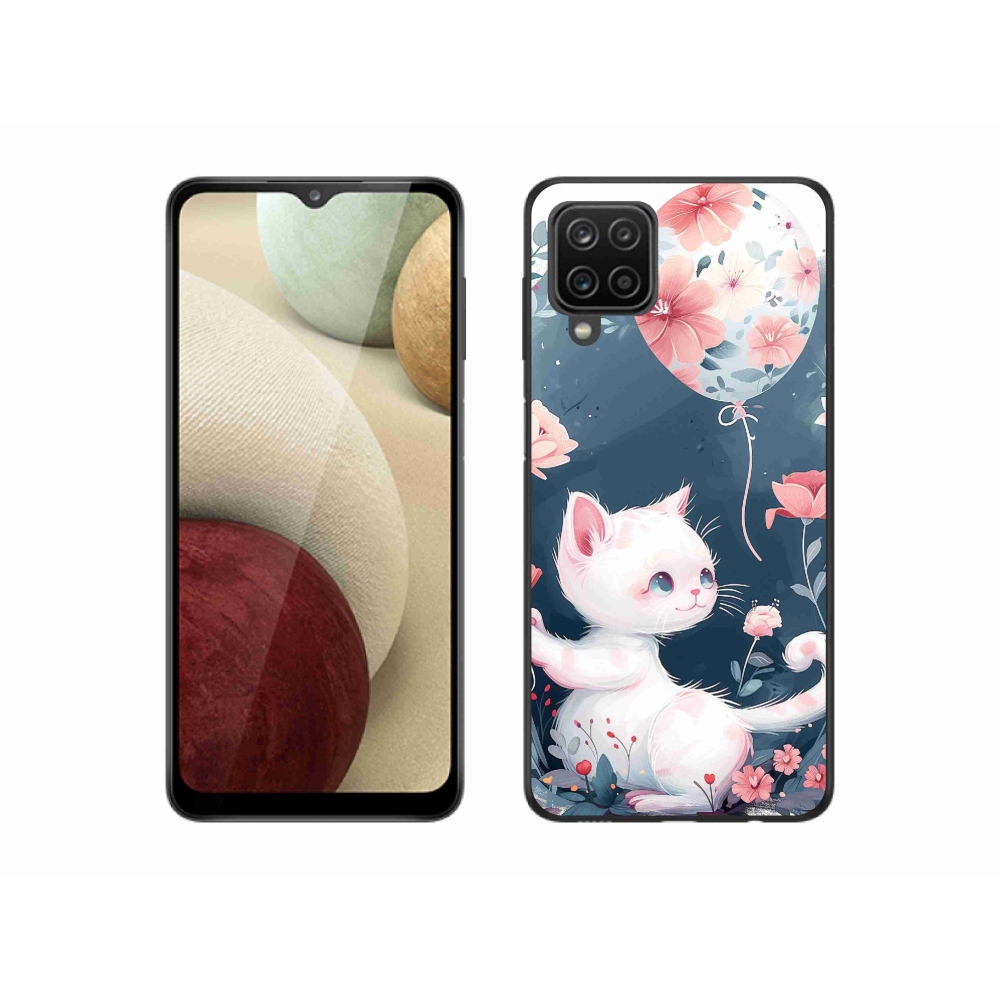Gél borítás mmCase Samsung Galaxy M12 készülékhez - cica lufival