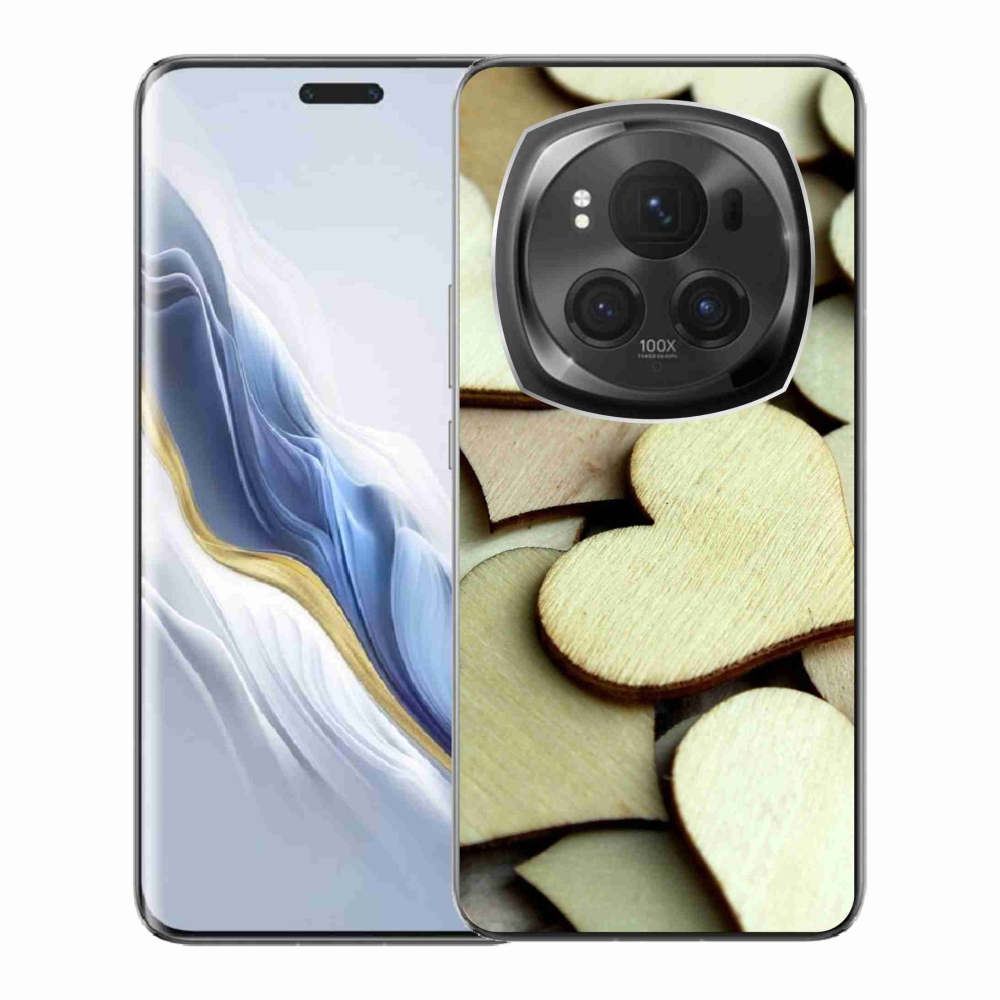 Gél borítás mmCase a Honor Magic 6 Pro 5G készülékhez - fából készült szívek
