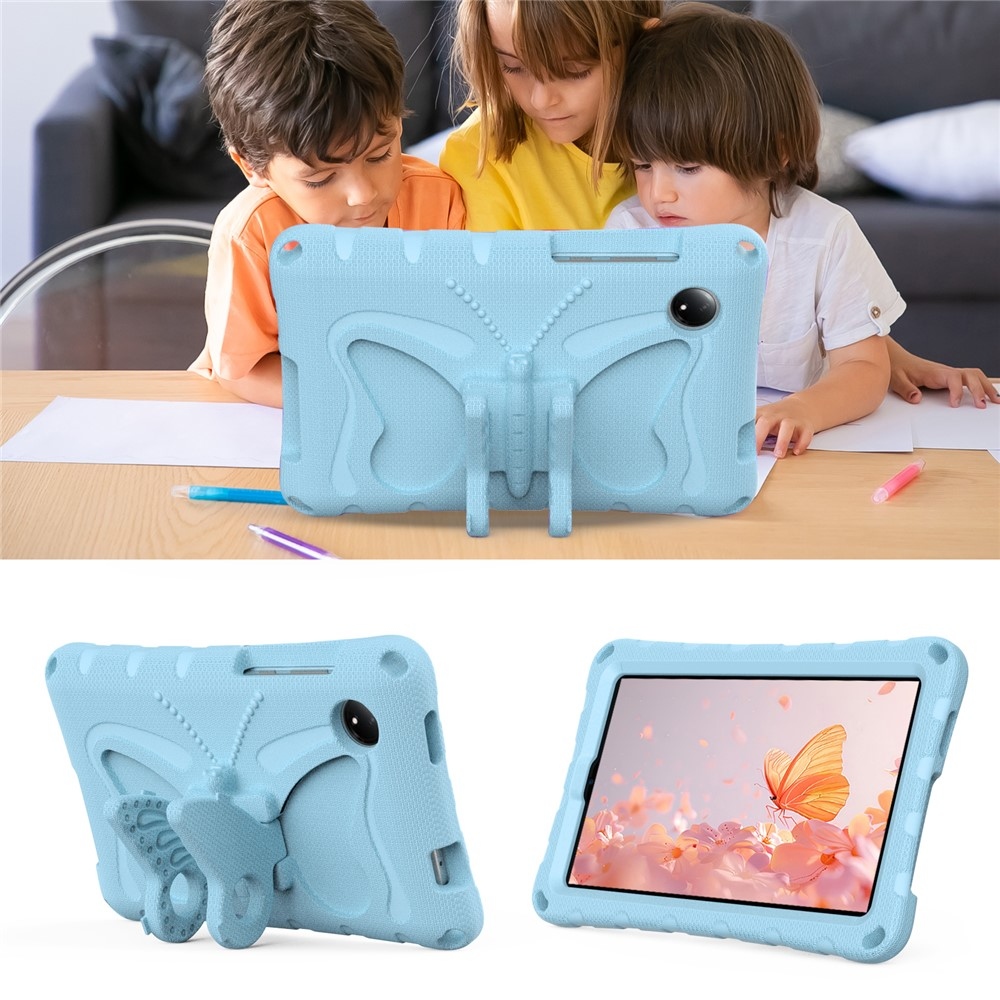 Gyerekek Pillangó EVA tartós tok pánttal Xiaomi Redmi Pad SE 8.7 tablethez - világoskék színben