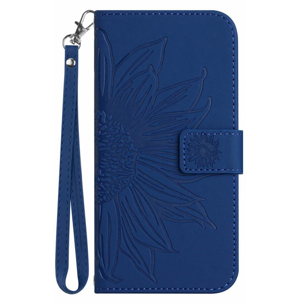 Napraforgó könyv tok a Xiaomi Redmi Note 14 Pro-hoz - kék