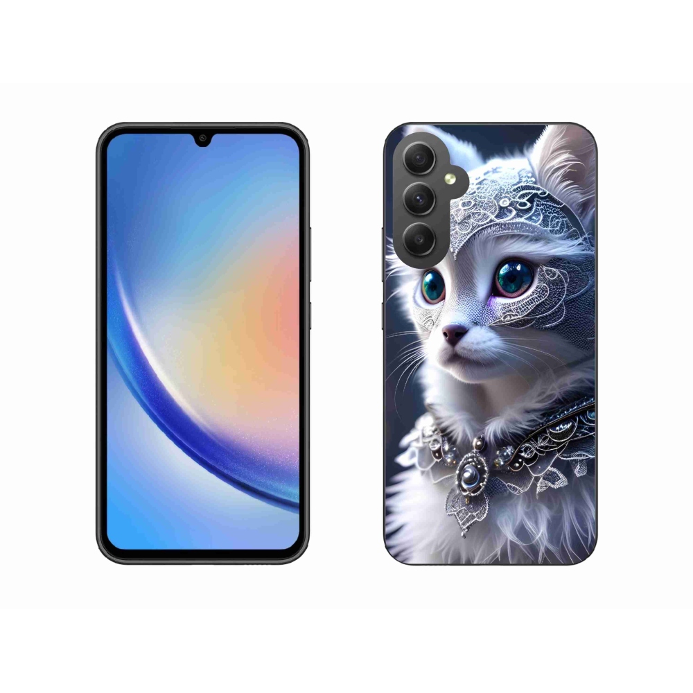 Gél védőhuzat mmCase Samsung Galaxy A34 5G - fehér macska