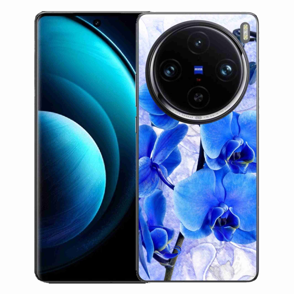 Zselés tok mmCase Vivo X100 Pro 5G - kék virágokhoz