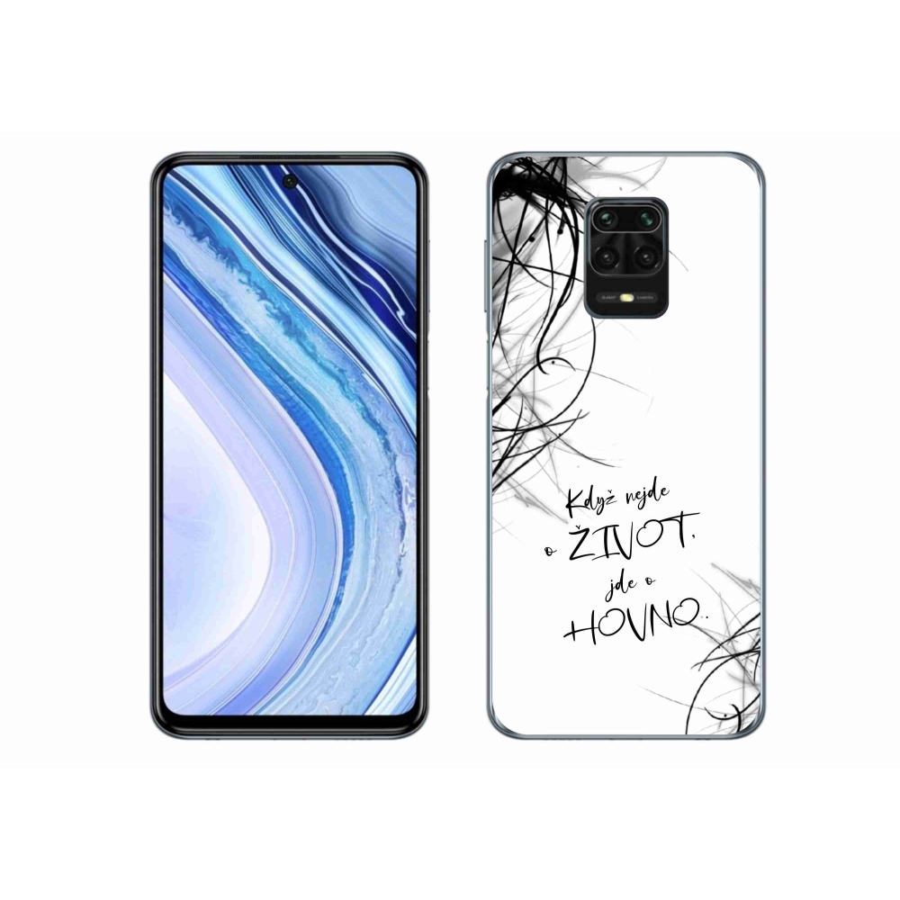 Gél borító mmCase a Xiaomi Redmi Note 9S-hez - vicces szöveg 16 fehér háttérrel