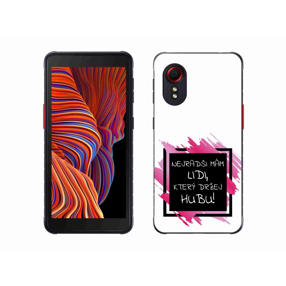 Gél borító mmCase Samsung Galaxy Xcover 5 - vicces szöveg 7 fekete-fehér háttérrel