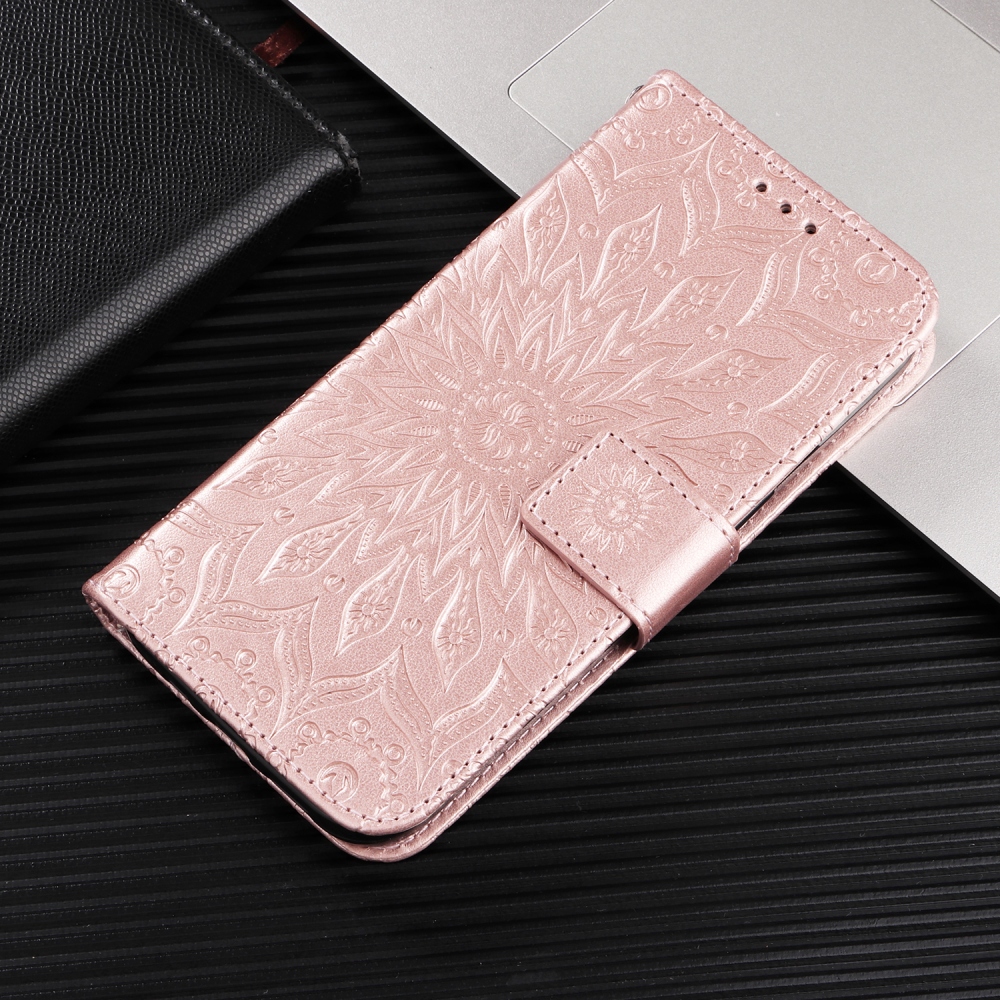 Napraforgó könyv tok Xiaomi Redmi 15C 4G/5G (173mm) - rózsa arany