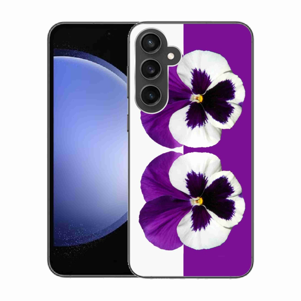 Gél védőhuzat mmCase Samsung Galaxy S23 FE készülékhez - lila és fehér virág
